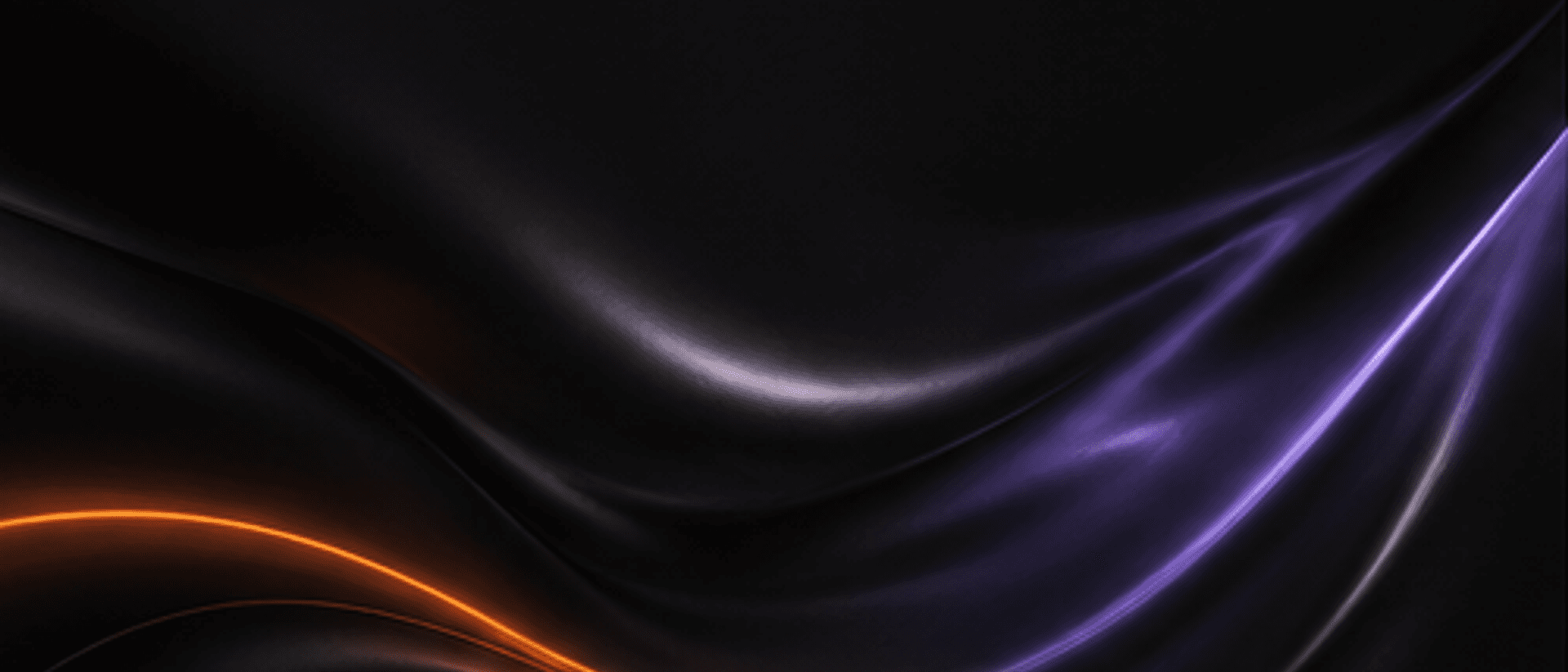 Abstract black satin Indivaah background with lavender and orange glow accents.